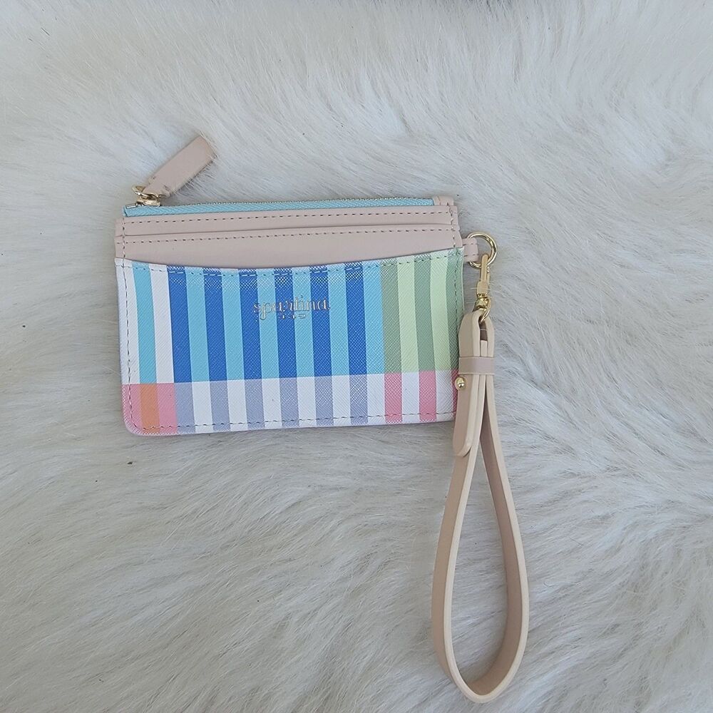 Spartina 449 overboard striped slimcard coin purse wristlet